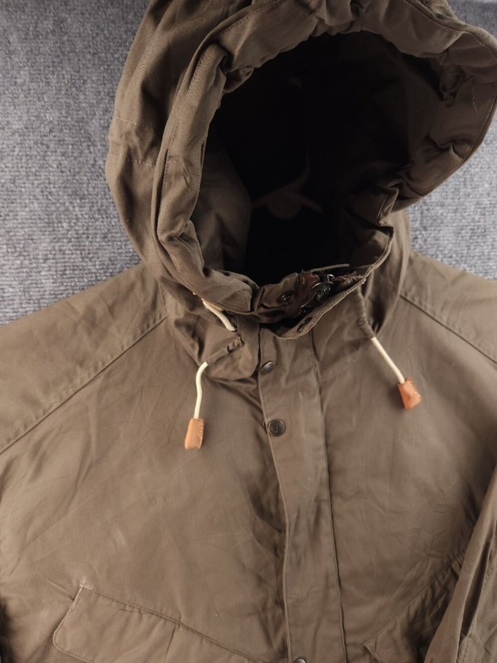 FJALLRAVEN No. 68 Jacket XL Hooded Green Full Zip G-1000 Pockets Outdoors Men - Picture 2 of 16